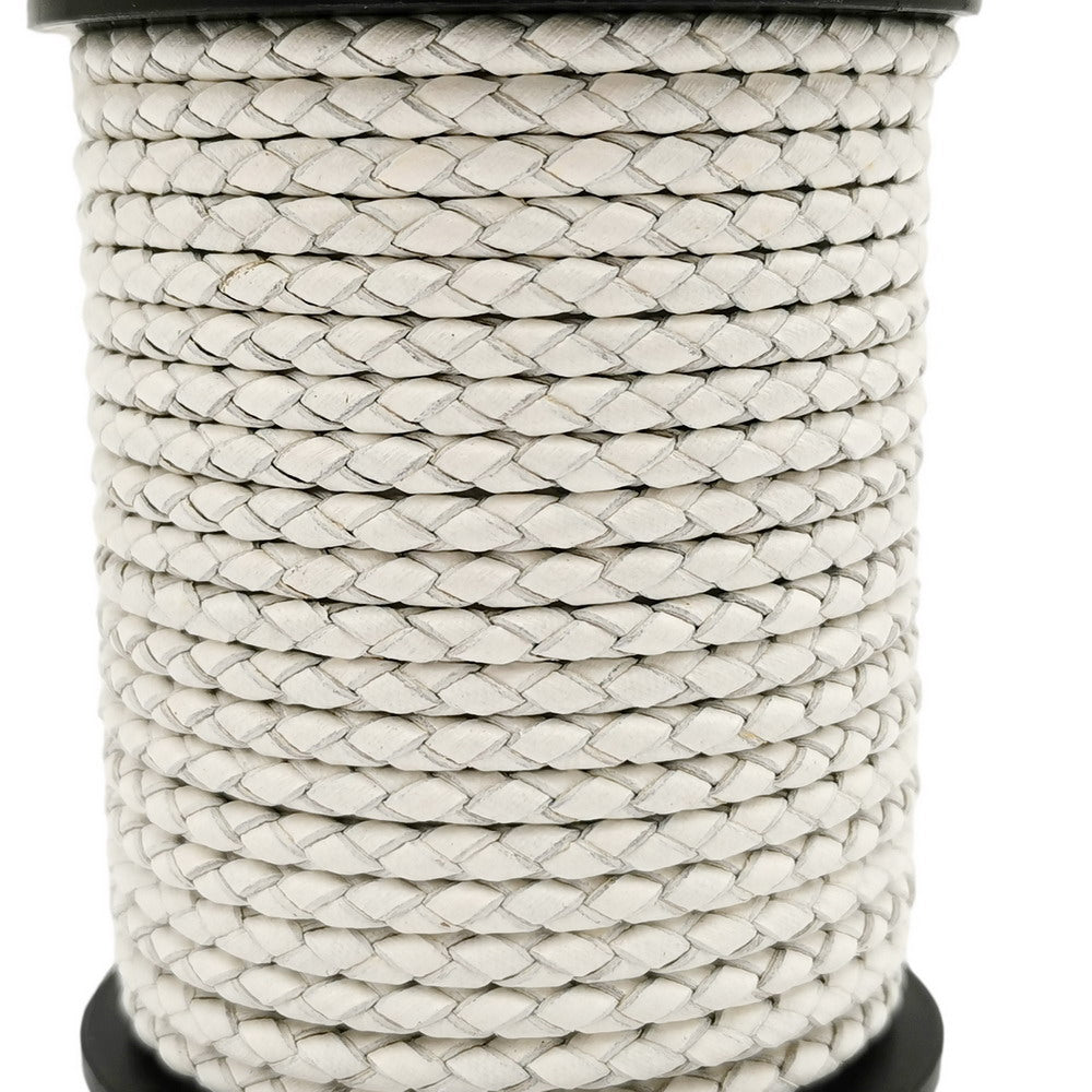 shapesbyX-4mm Braided Leather Cords White Jewelry Making Bolo Tie