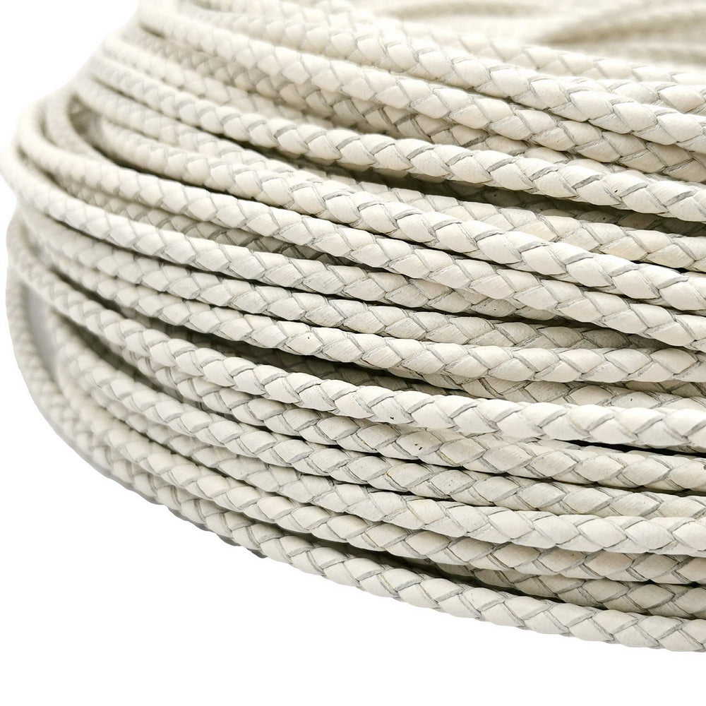 shapesbyX-4mm Braided Leather Cords White Jewelry Making Bolo Tie