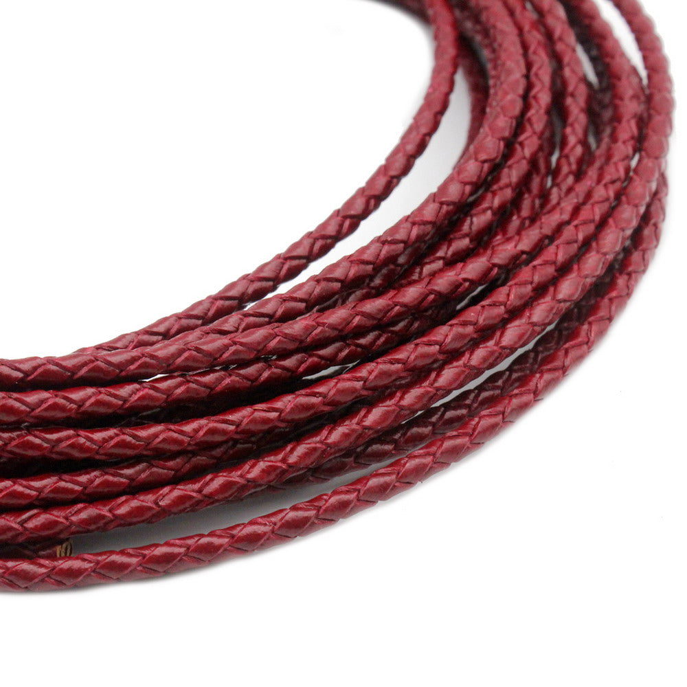 ShapesbyX-cordon en cuir tressé 3mm, bracelet rond en cuir d'aubépine, fabrication de bracelets et de colliers