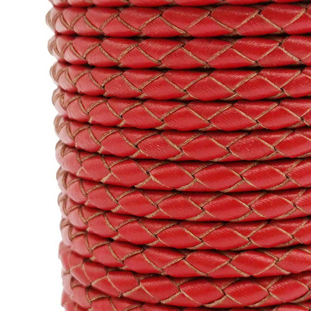 shapesbyX-4mm Braided Leather Cords Red Bracelet Necklace Making Bolo Tie