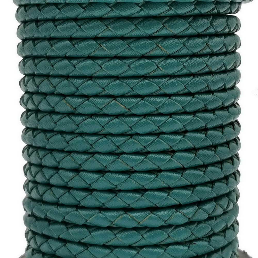 4mm Braided Leather Cords Bracelet Necklace Making Bolo Tie Teal