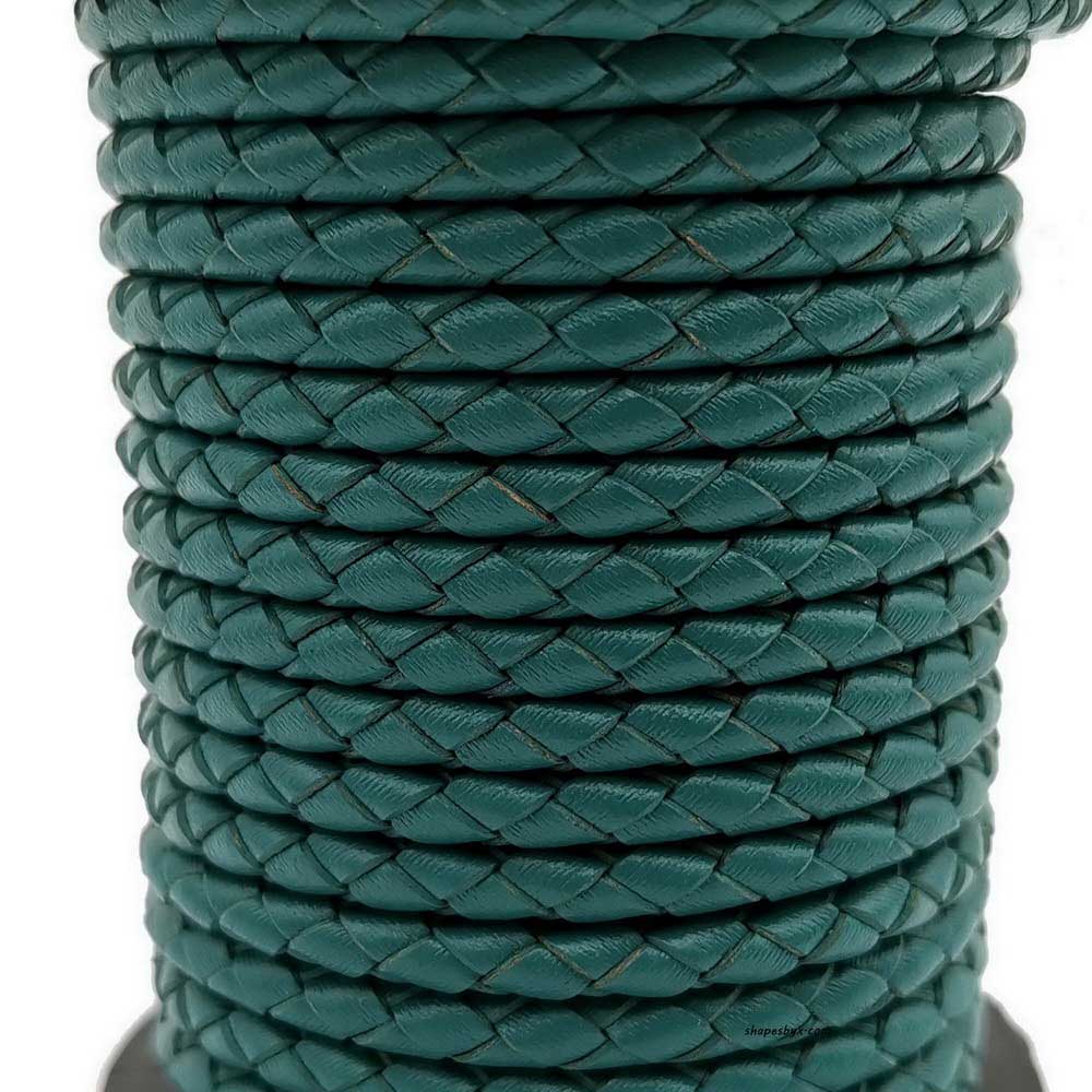 shapesbyX-4mm Braided Leather Cords Bracelet Necklace Making Bolo Tie Teal