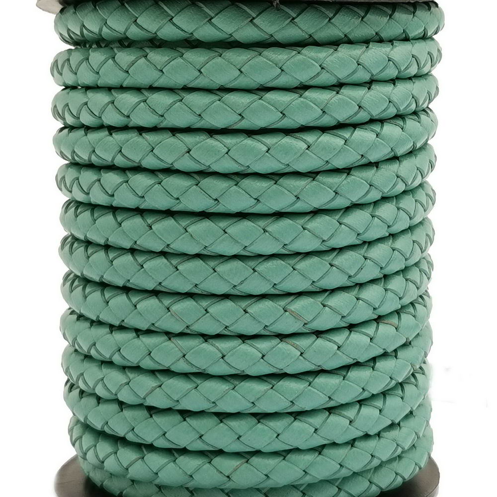 Braided Leather Bolo Cord 5mm Round Turquoise Bracelet Making Jewelry Leather Strap