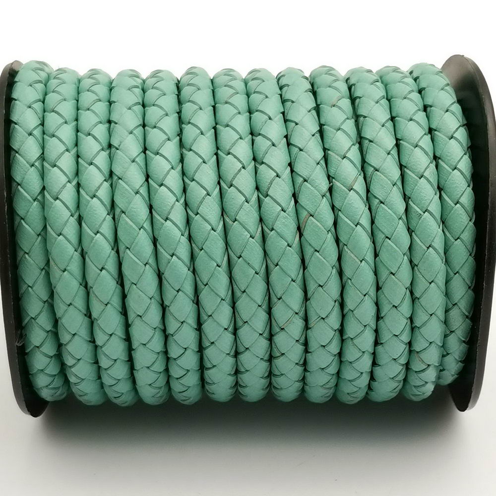 ShapesbyX-Braided Leather Bolo Cord 5mm Round Turquoise Bracelet Making Jewelry Leather Strap