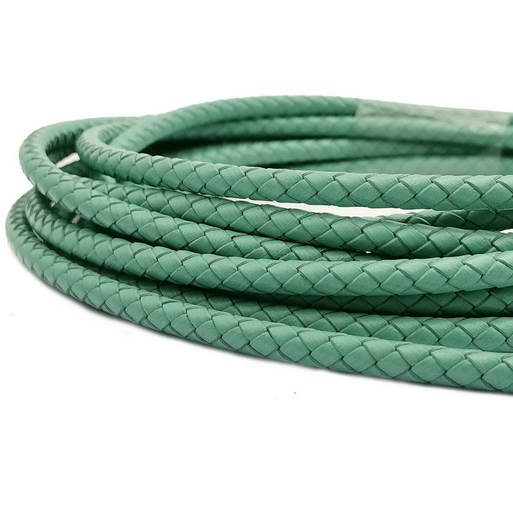 ShapesbyX-Braided Leather Bolo Cord 5mm Round Turquoise Bracelet Making Jewelry Leather Strap
