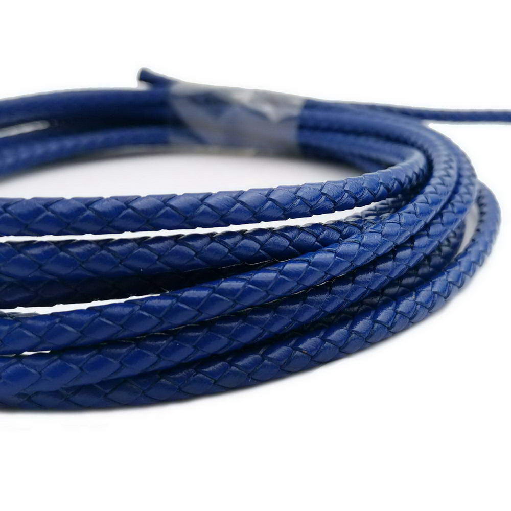 ShapesbyX-Braided Leather Bolo Cords 6mm Round Royal Blue
