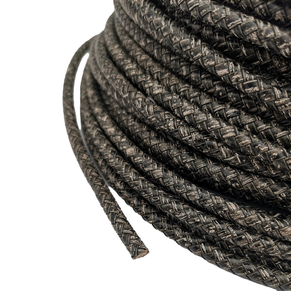 ShapesbyX-Cordon Bolos en cuir tressé de 6 mm pour la fabrication de bracelets Noir antique