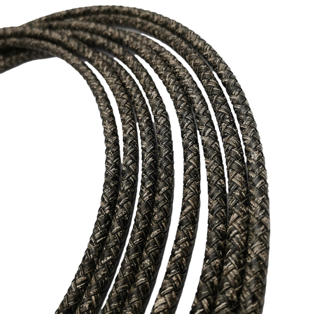 ShapesbyX-Cordon Bolos en cuir tressé de 6 mm pour la fabrication de bracelets Noir antique