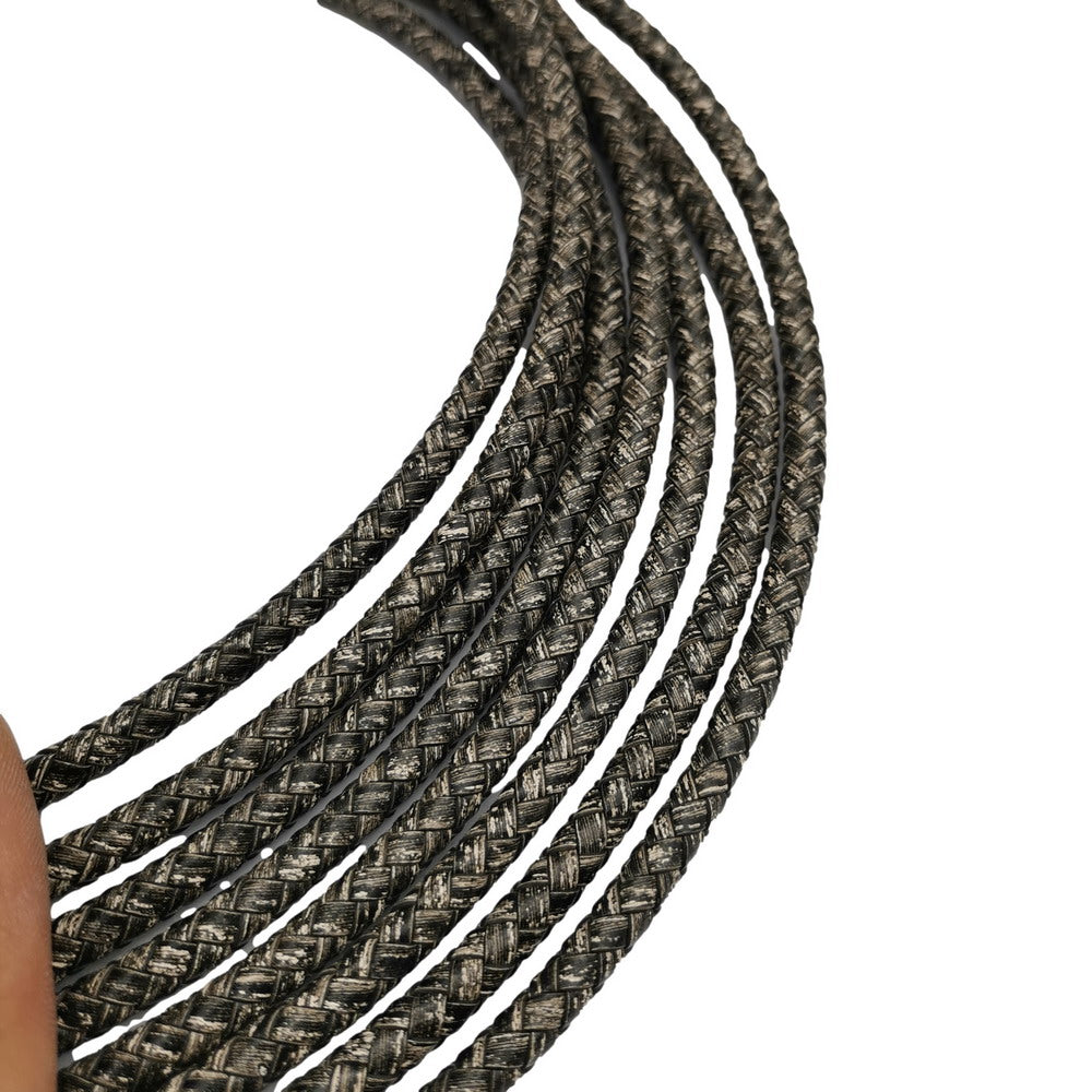 ShapesbyX-Cordon Bolos en cuir tressé de 6 mm pour la fabrication de bracelets Noir antique