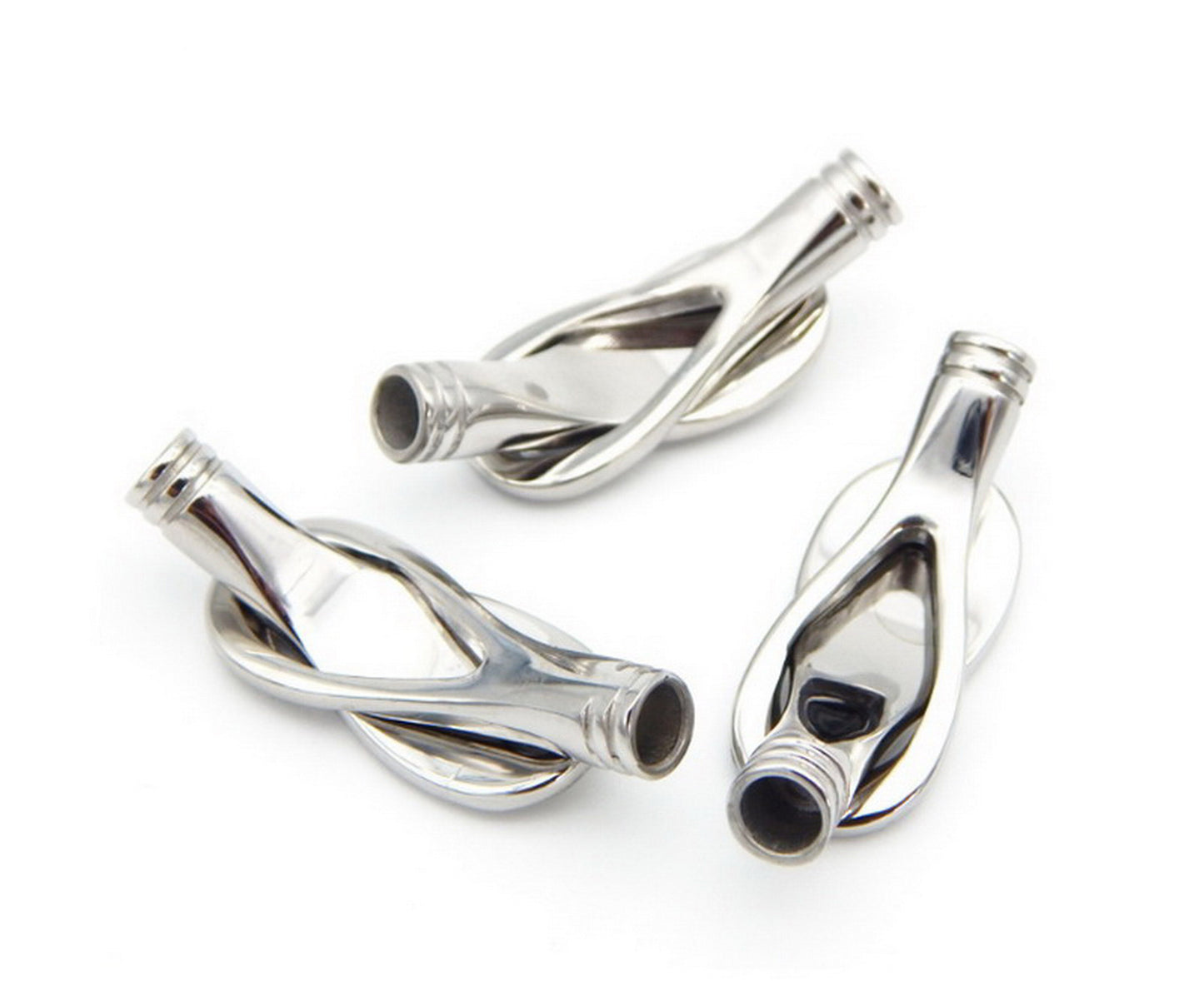 shapesbyX-5mm Round Hole Stainless Steel Magnetic Clasp Tennis Racket in Black By Piece