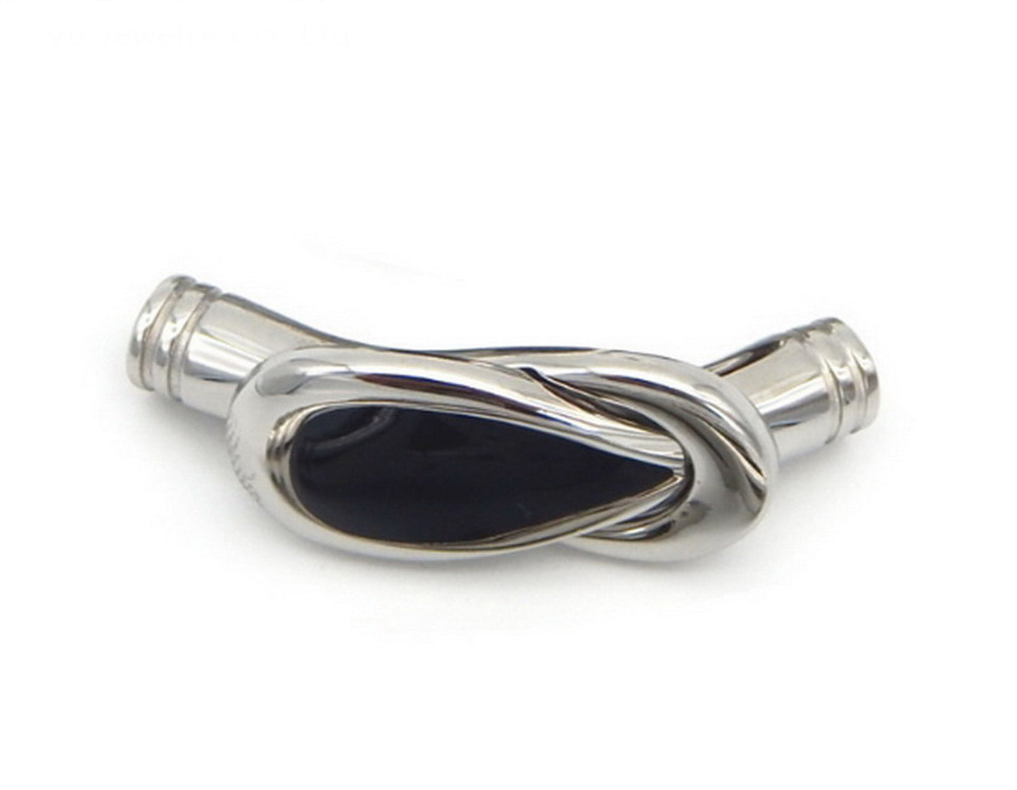 shapesbyX-5mm Round Hole Stainless Steel Magnetic Clasp Tennis Racket in Black By Piece