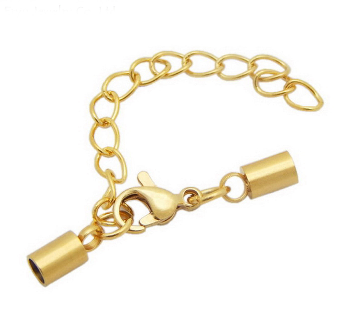 shapesbyX-2 Pieces 5mm Inner Hole Stainless Steel Lobster and Chain Necklace Bracelet End