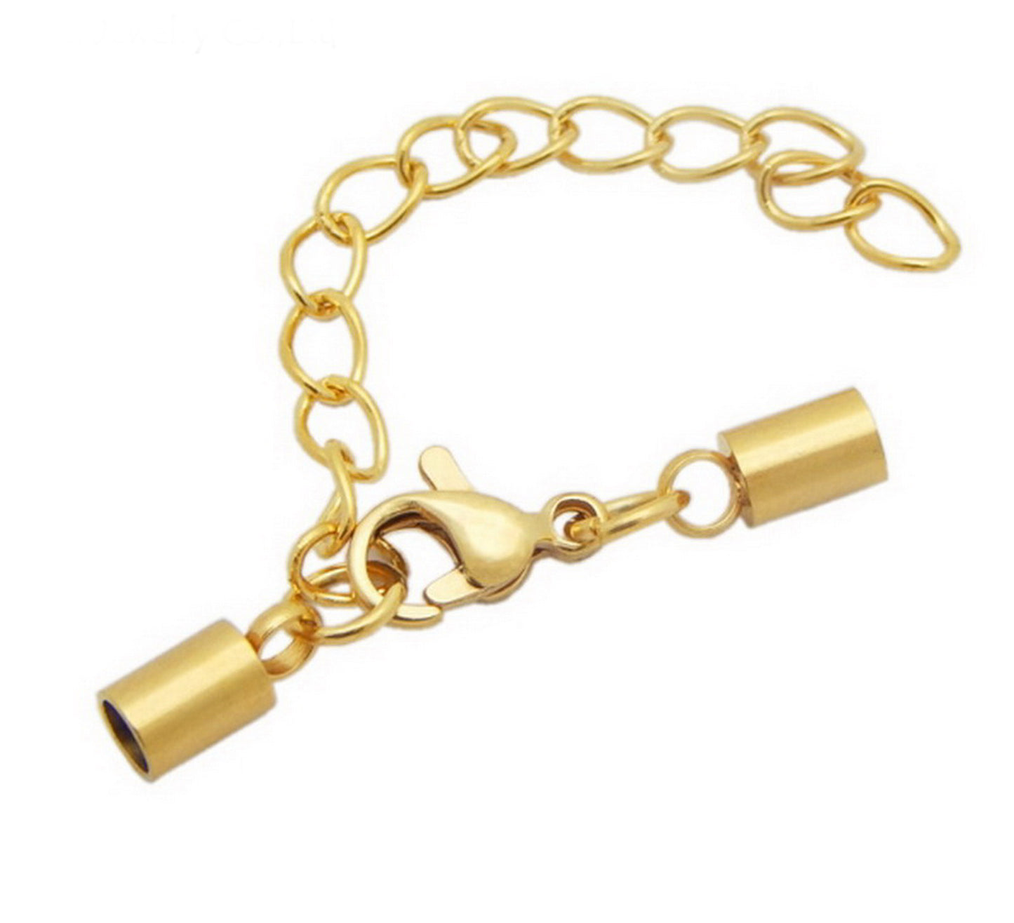 shapesbyX-2 Pieces 5mm Inner Hole Stainless Steel Lobster and Chain Necklace Bracelet End