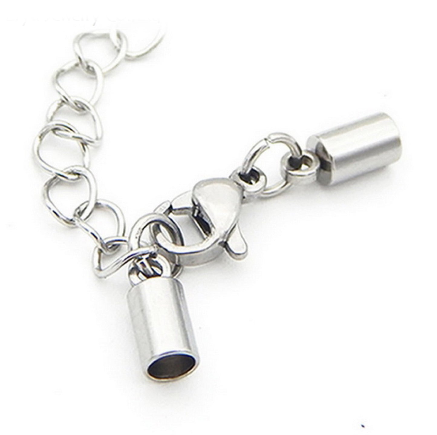 shapesbyX-2 Pieces 5mm Inner Hole Stainless Steel Lobster and Chain Necklace Bracelet End