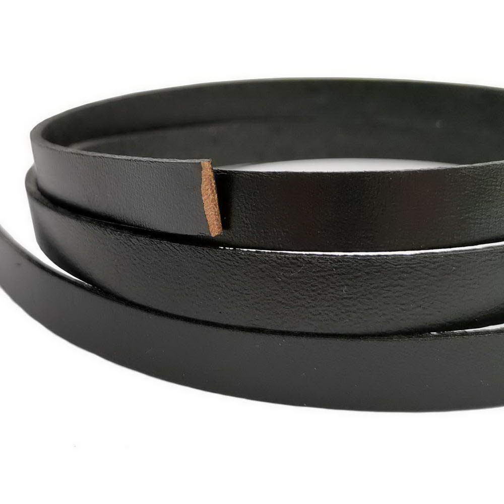 10mmx2mm Leather Strap Flat Leather Strip Jewelry Making Watchband Black