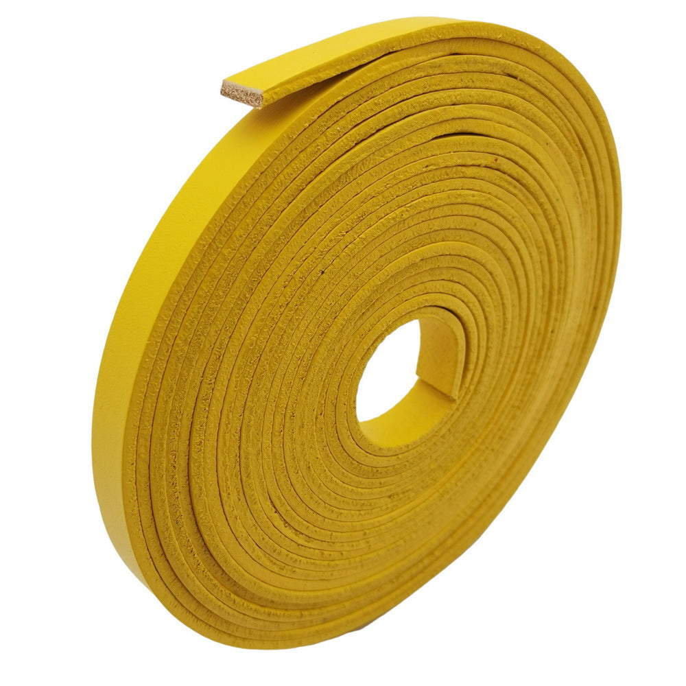shapesbyX-10mmx2.5mm Leather Strap Flat Leather Strip Jewelry Making Watchband Yellow GF10M-104