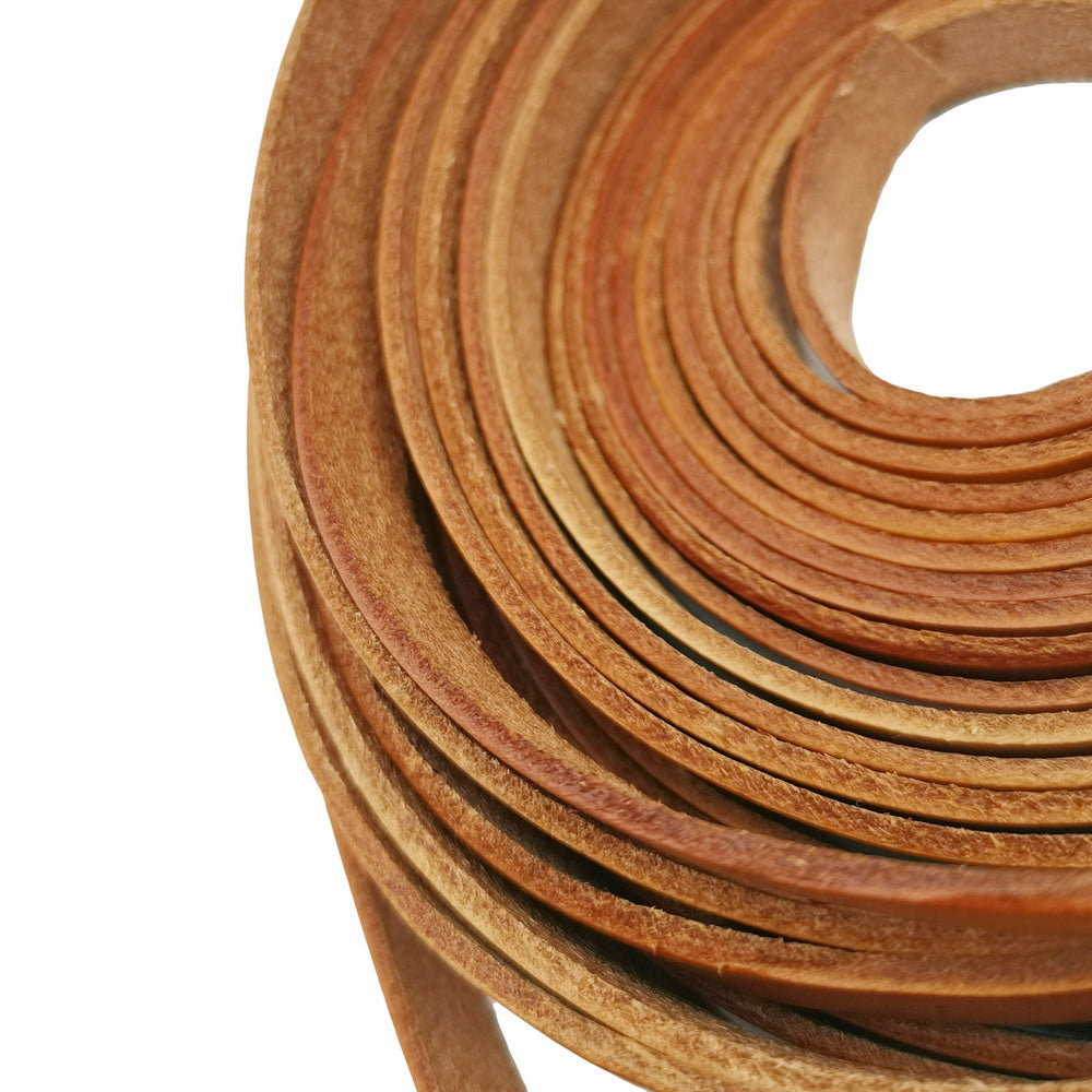 Flat leather band leather strip 10mm Jewelry Making Watchband Burnt Tan Natural GF10M121-2