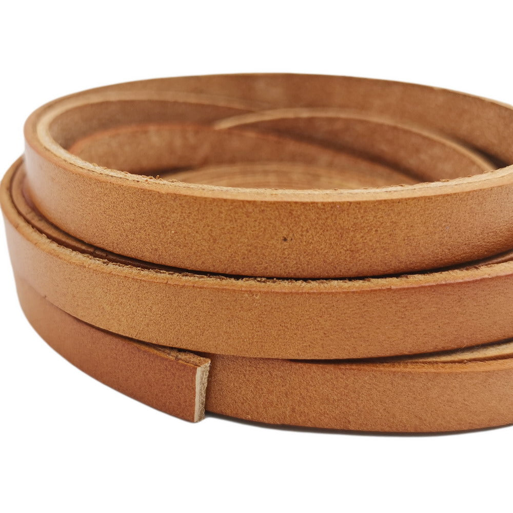 shapesbyX-10mm Flat Leather Strip 10mmx2mm Leather Strap for Jewelry Making Watchband Distressed Tan