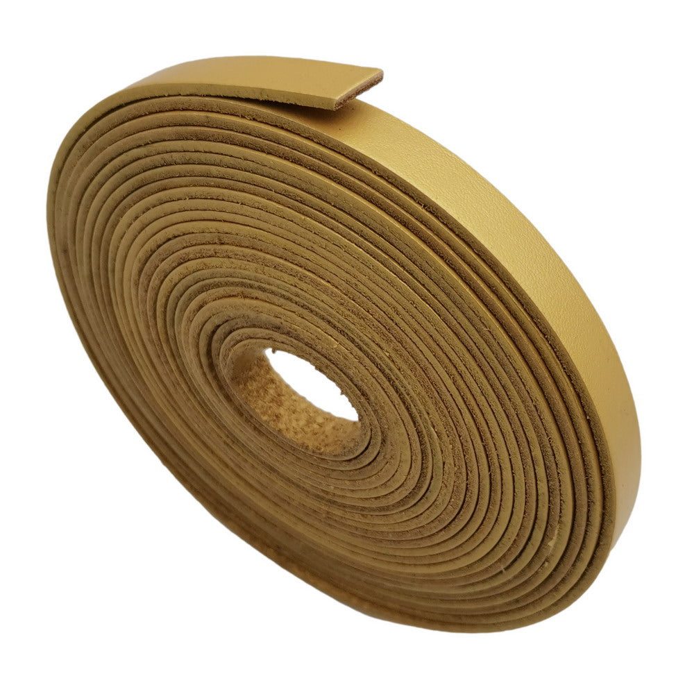 shapesbyX Gold 10mmx2mm Leather Strap Flat Leather Strip Jewelry Making Watchband