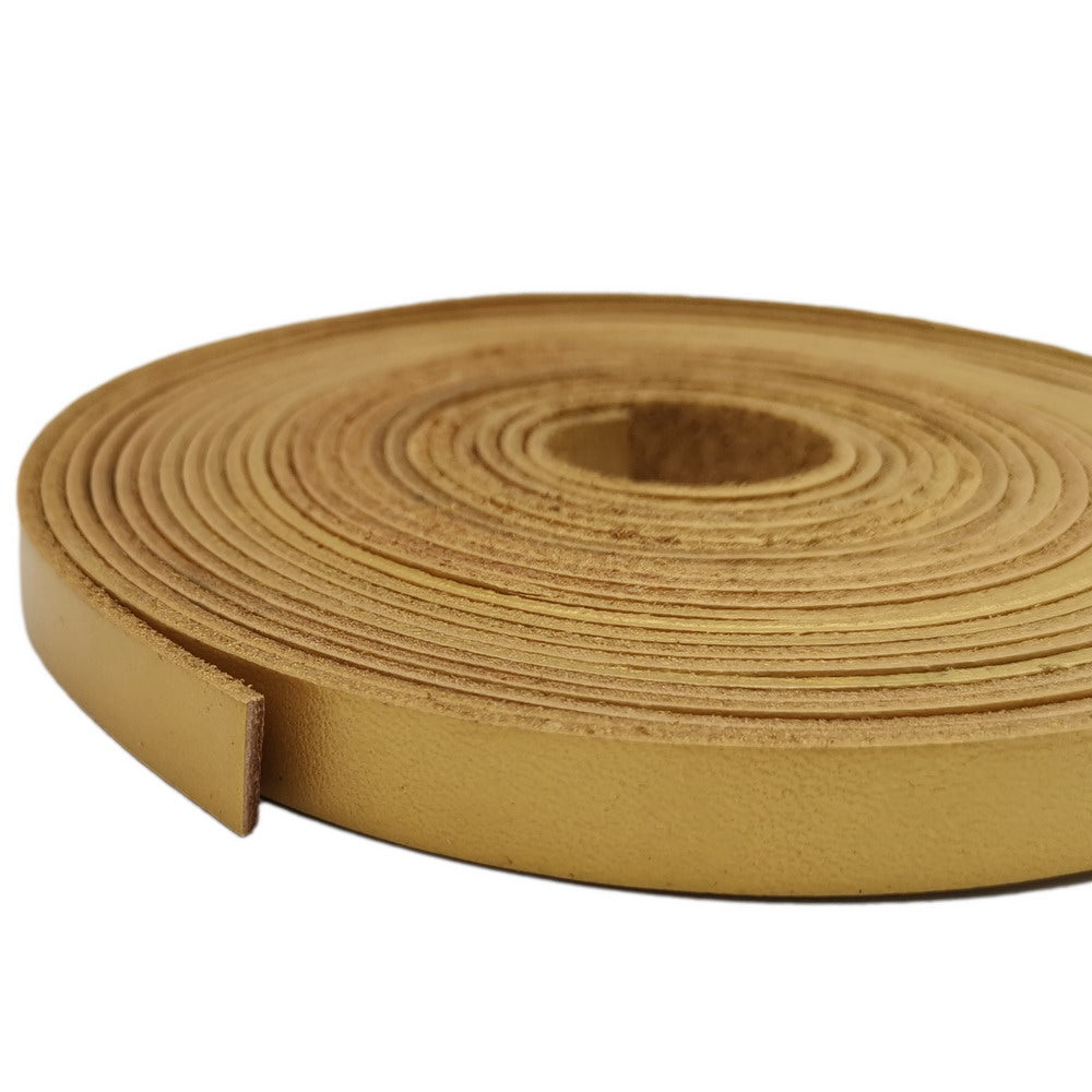 shapesbyX Gold 10mmx2mm Leather Strap Flat Leather Strip Jewelry Making Watchband