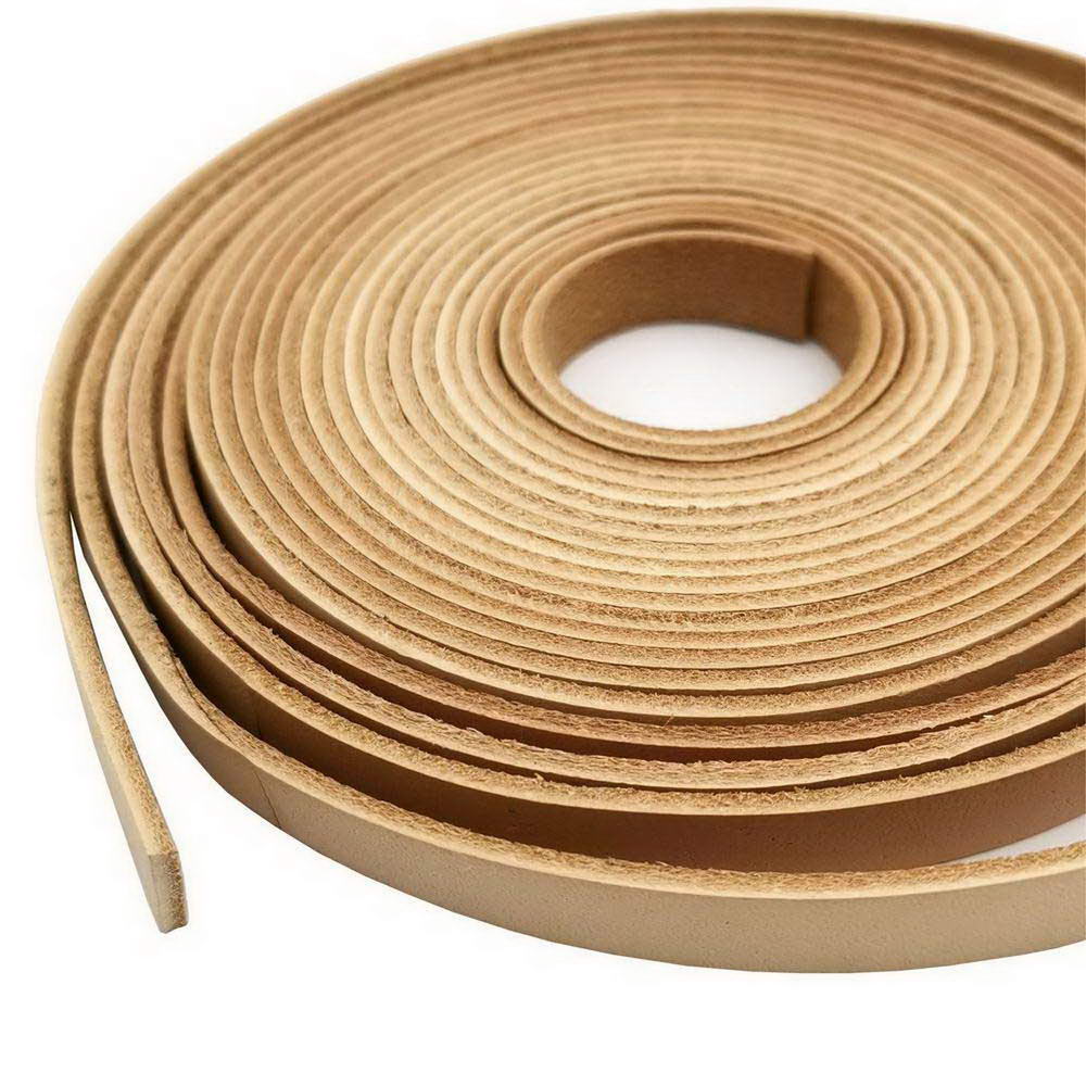 10mm Leather Strap Flat Leather Strip Jewelry Making Watchband Tan Natural