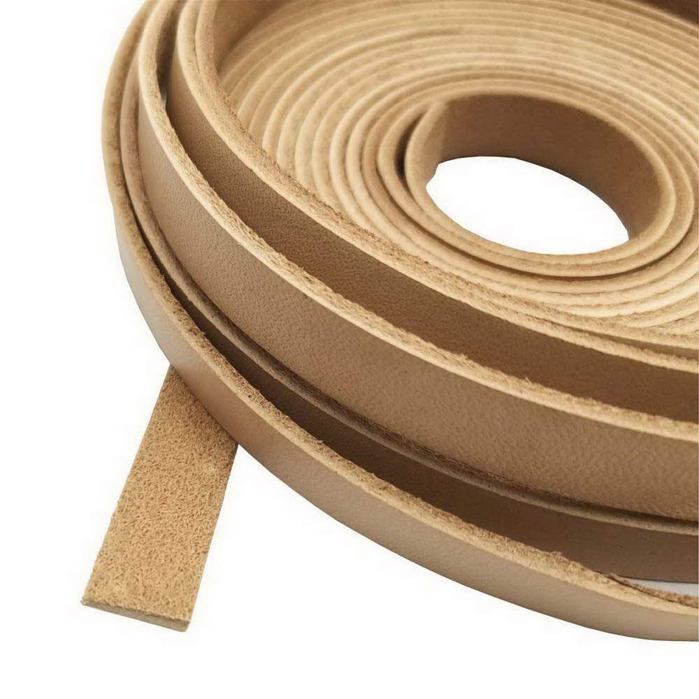 10mm Leather Strap Flat Leather Strip Jewelry Making Watchband Tan Natural