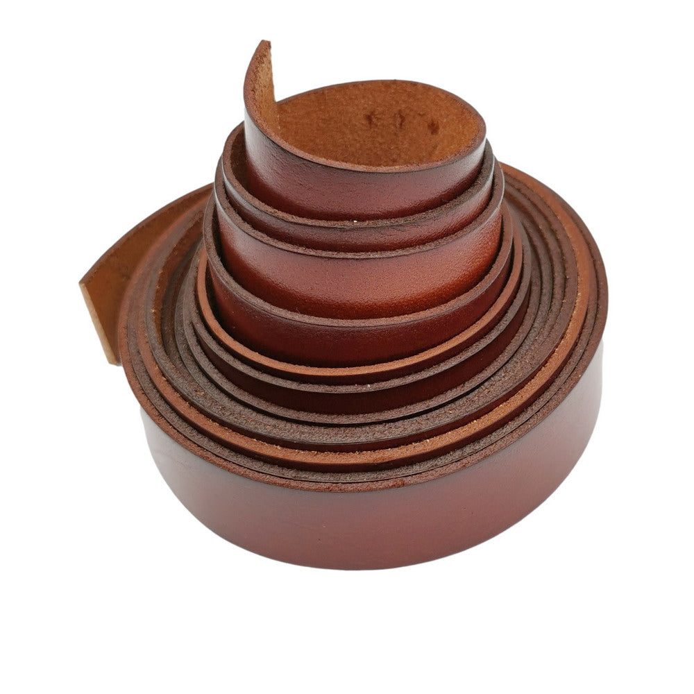 Bande de cuir plate de 20 mm, 20 x 2 mm, bande de cuir véritable de 2 mm d'épaisseur, marron vieilli.