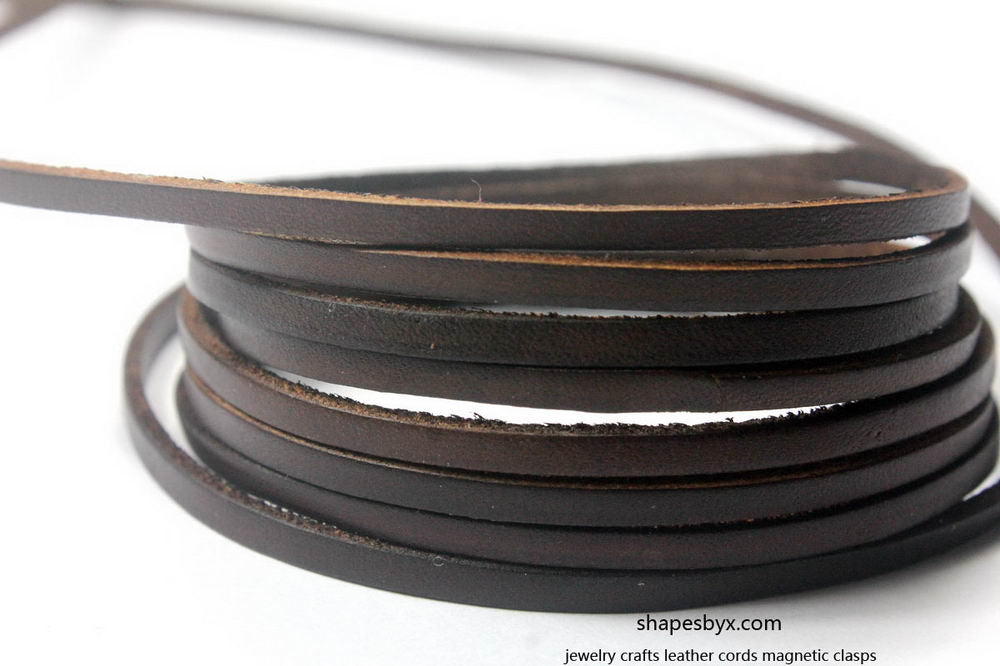 shapesbyX-3x2mm Flat Leather Cords White Genuine Leather Strap Leather Strip 2 Yards