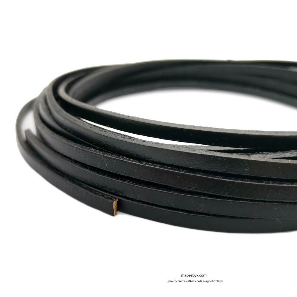 shapesbyX-3x2mm Flat Leather Cords Dark Brown Genuine Leather Strap Leather Strip 2 Yards