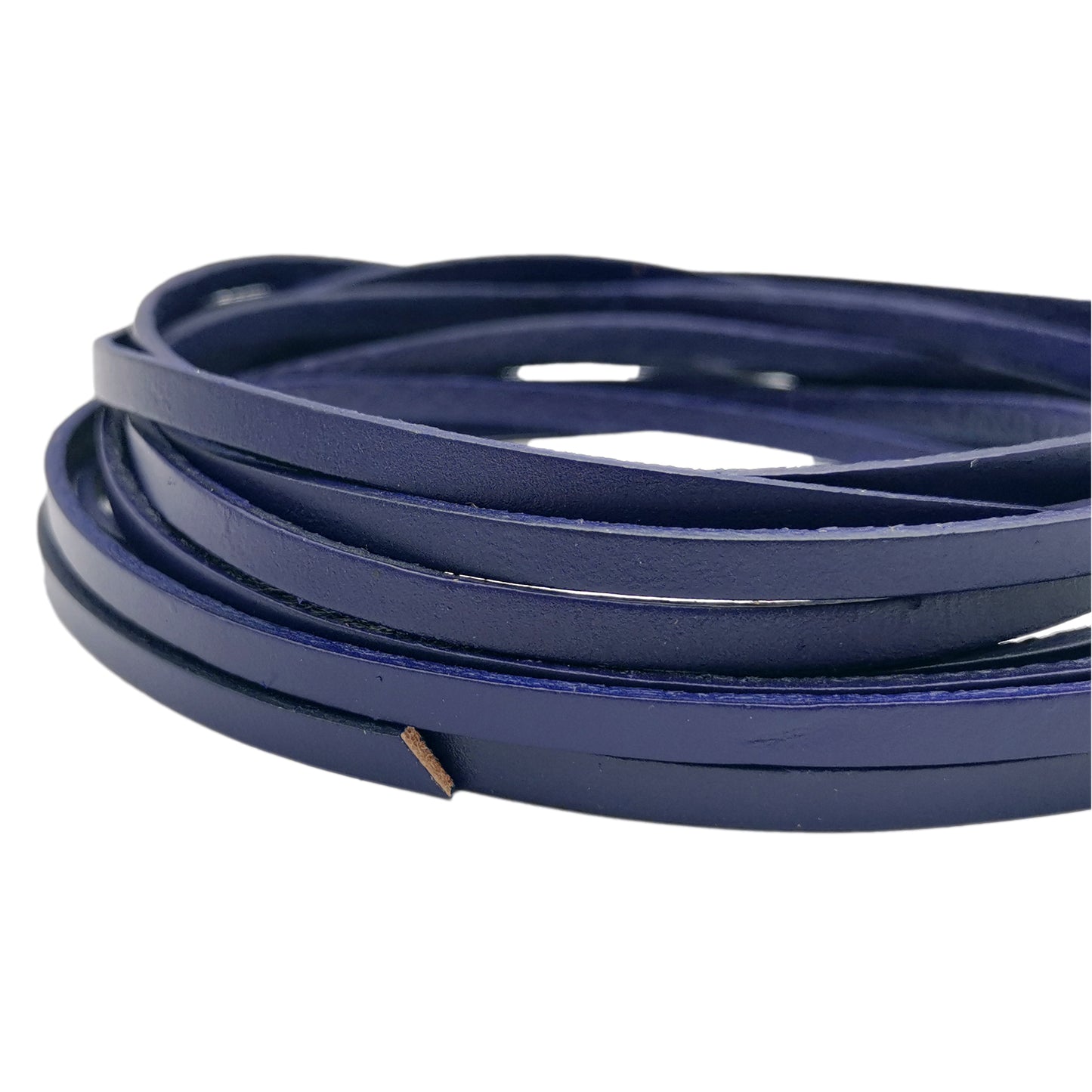 shapesbyX-5mmx2mm Flat Leather Cord 5mm Real Leather Strip Blueish Purple