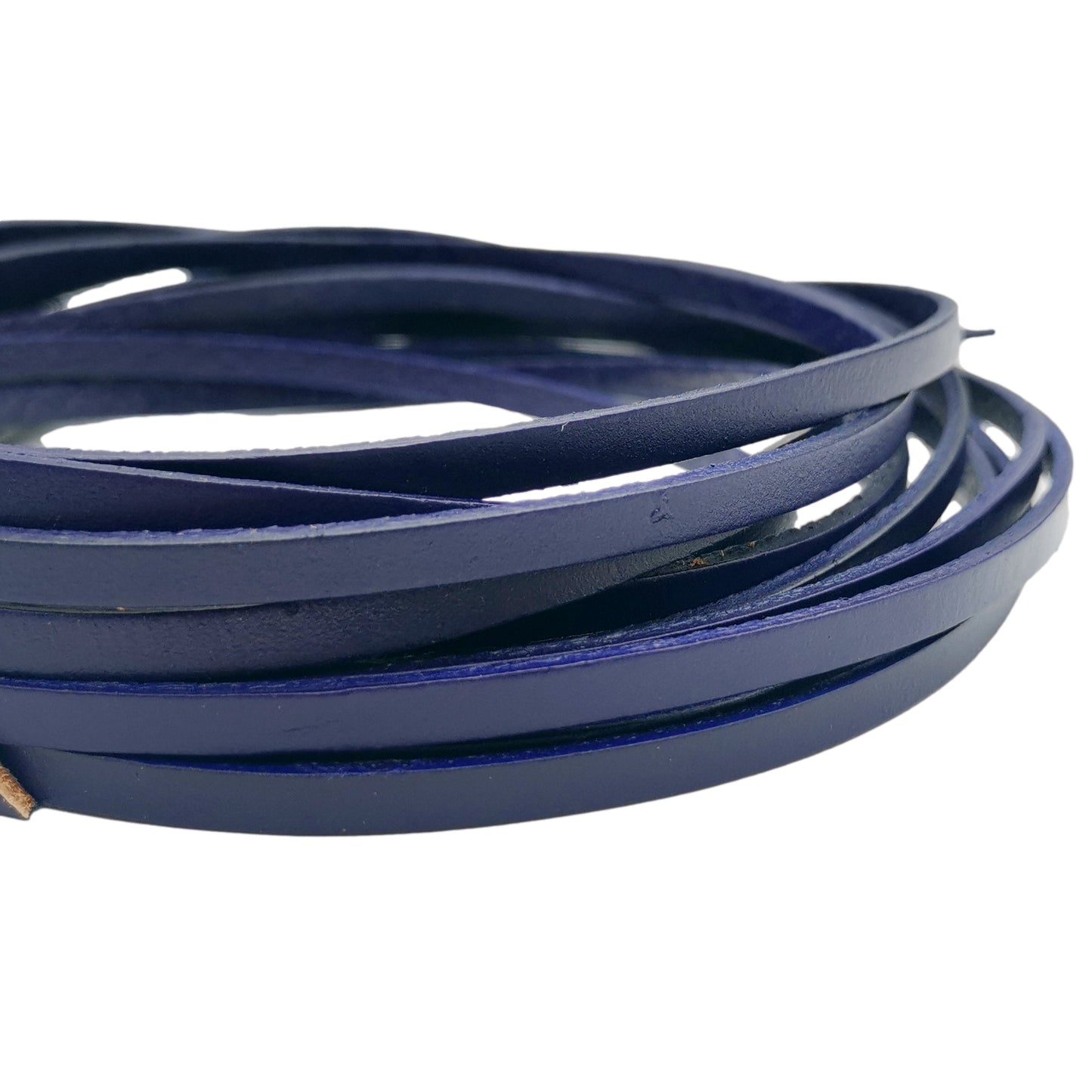 shapesbyX-5mmx2mm Flat Leather Cord 5mm Real Leather Strip Blueish Purple