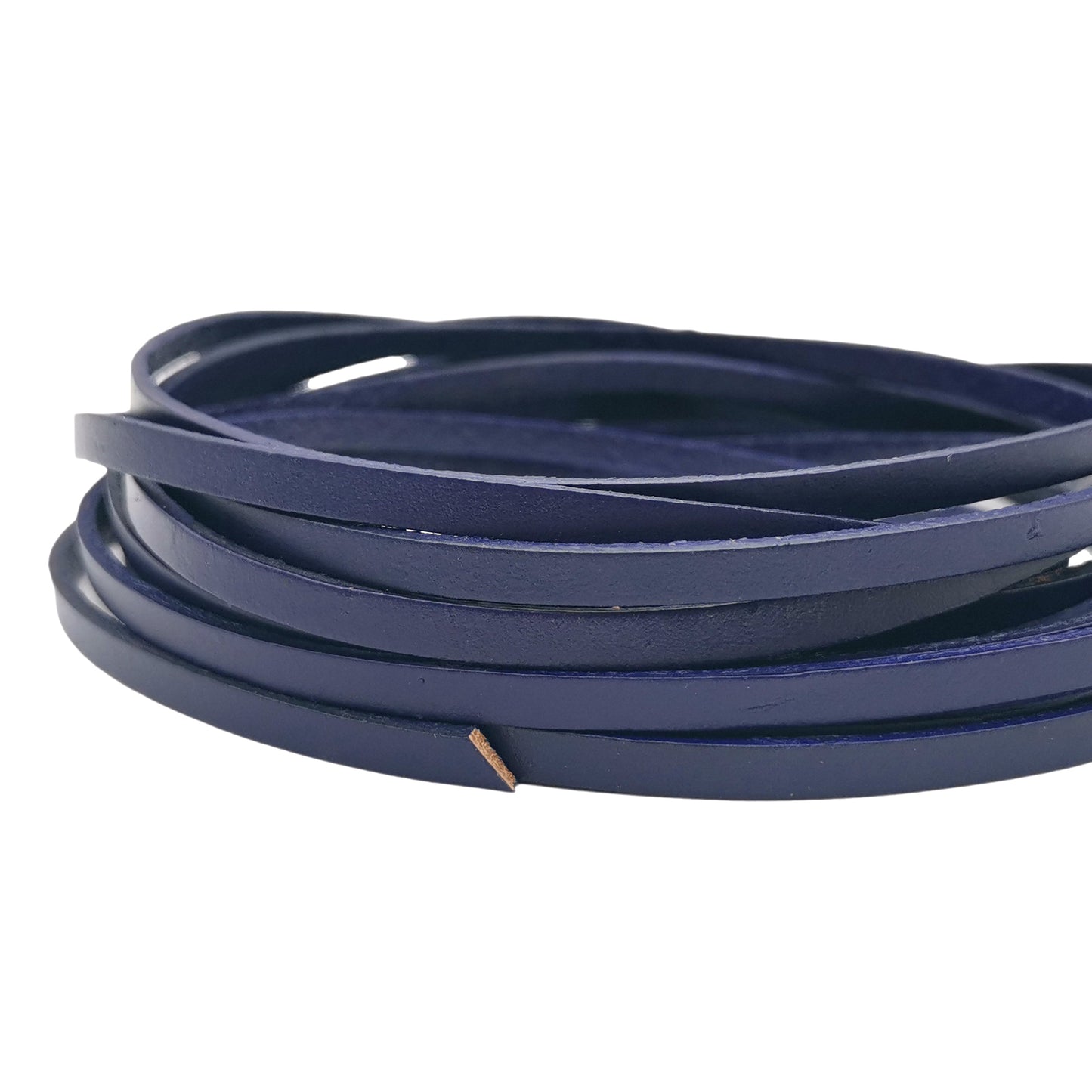 shapesbyX-5mmx2mm Flat Leather Cord 5mm Real Leather Strip Blueish Purple