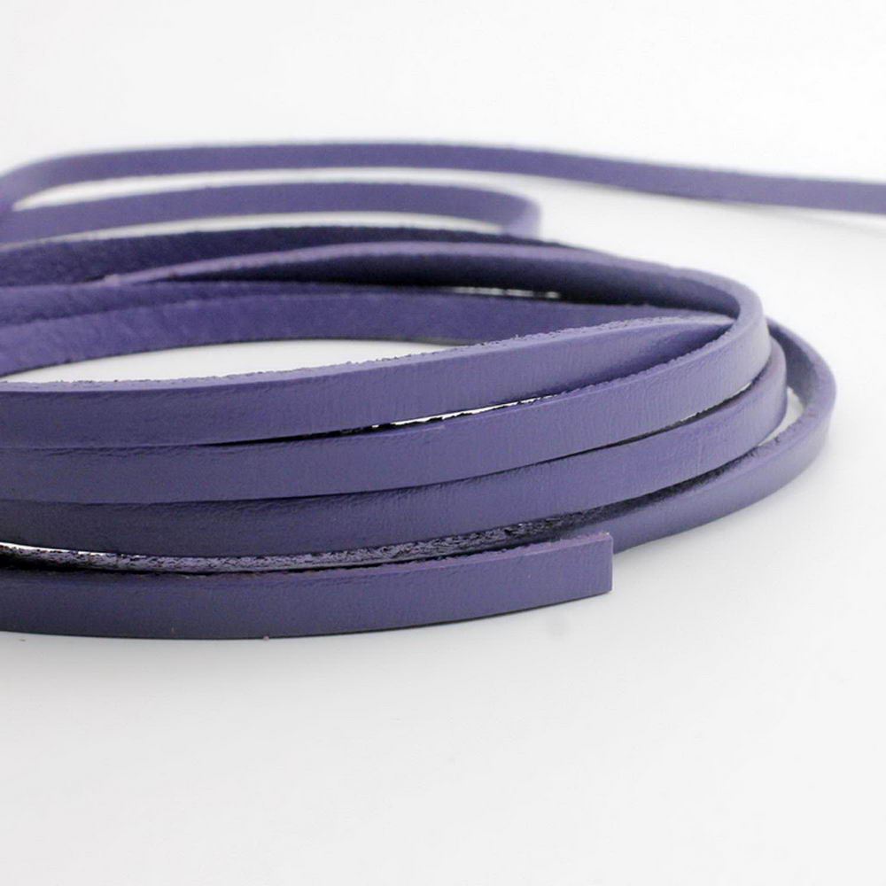 Purple Leather Strip 5x2mm Flat Leather Cords Genuine Cow Hide Jewelry Making