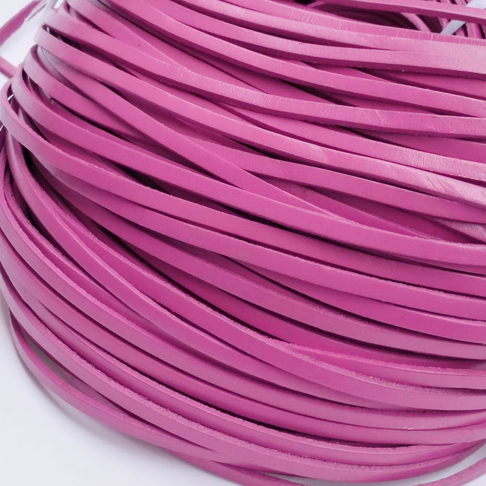 shapesbyX-5mm Flat Leather Cord 5x2mm Genuine Leather Strip Jewelry Making Magenta
