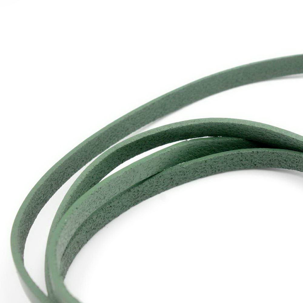 shapesbyX-5mm Flat Leather Cord 5x2mm Genuine Leather Strip Jewelry Making Olive