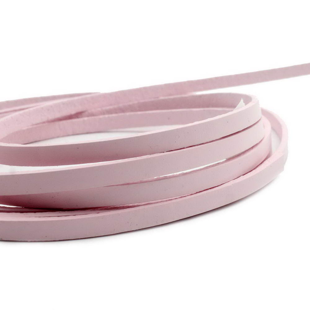 shapesbyX-5mm Flat Leather Cord 5x2mm Genuine Leather Strip Jewelry Making Baby Pink