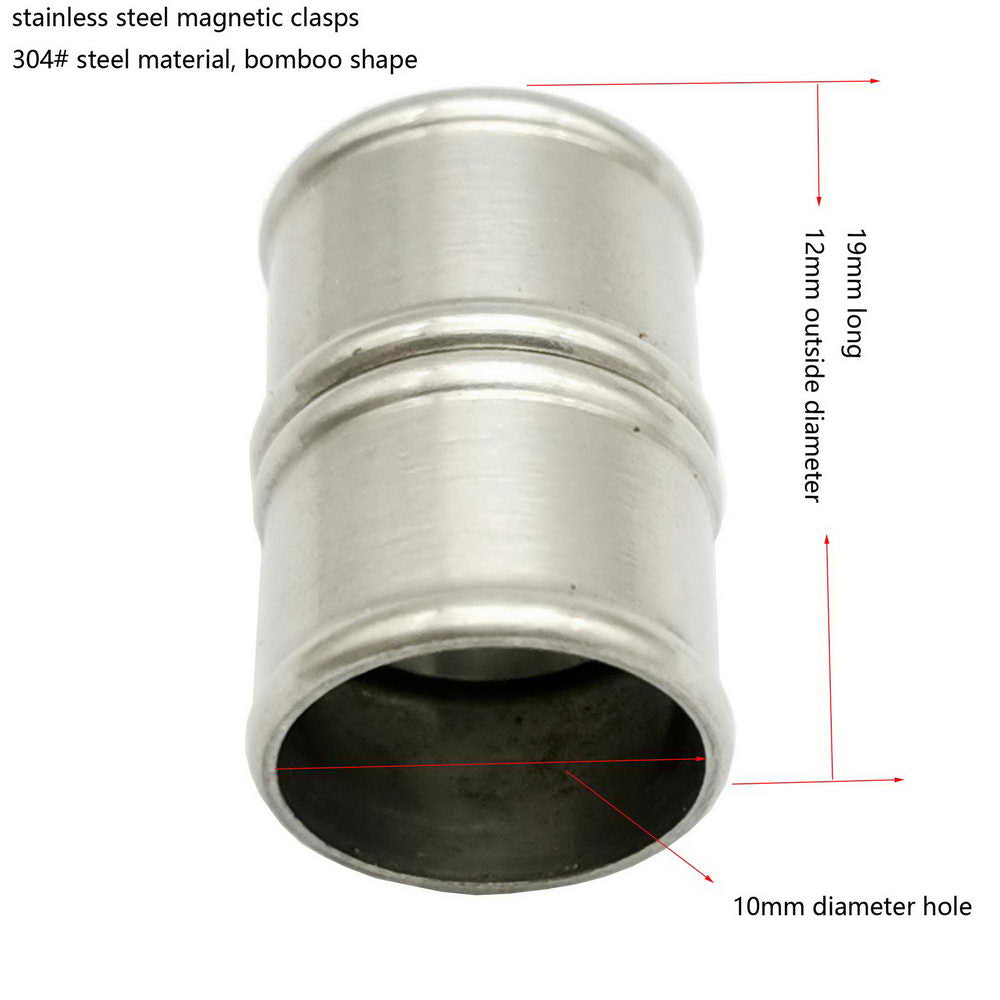 shapesbyX-2 Pieces 12mm Hole Stainless Steel Magnetic Clasps and Closure Bamboo Shape