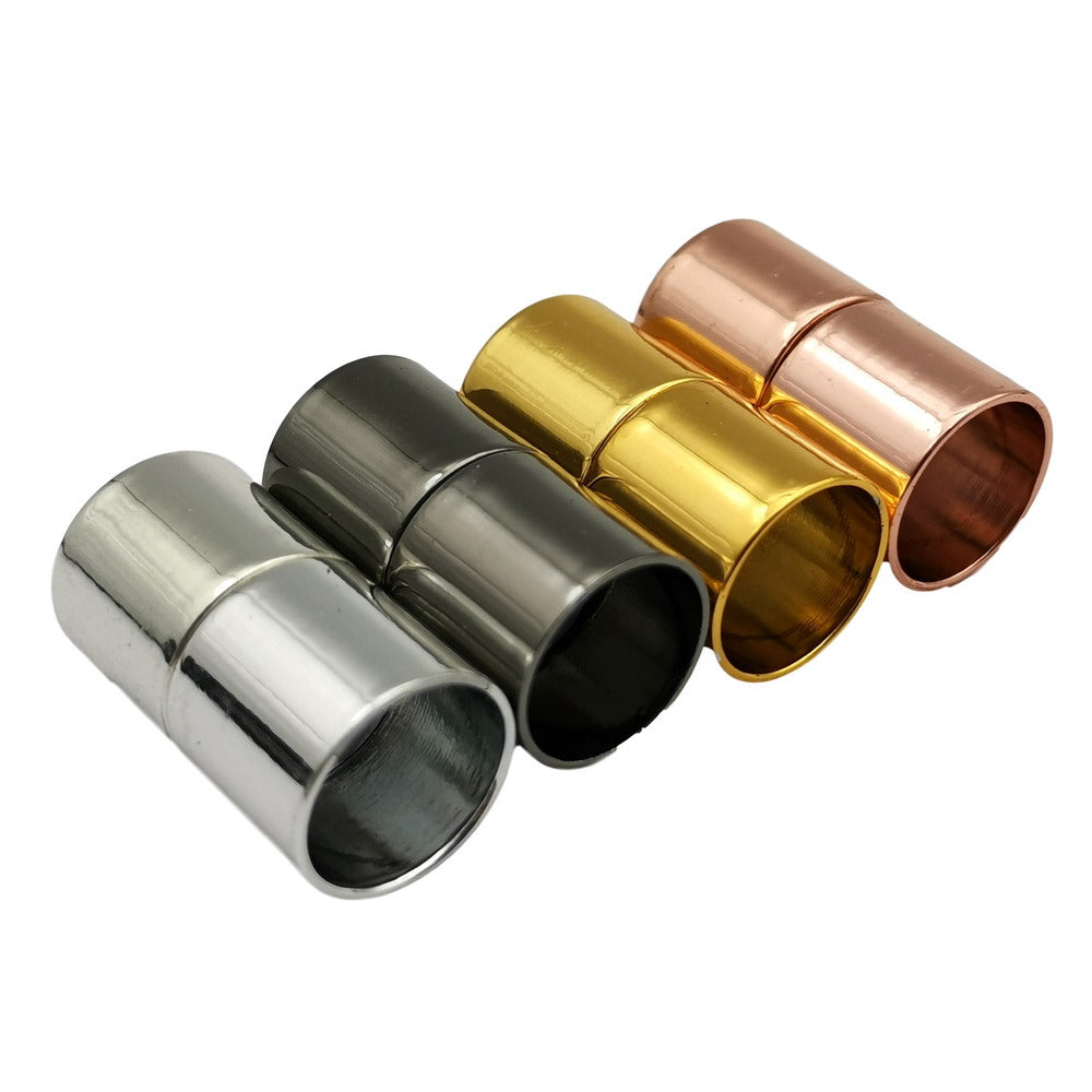 shapesbyX-3 Pieces 12mm Inner Hole Magnetic Clip Clasps Cylinder Jewelry Making End