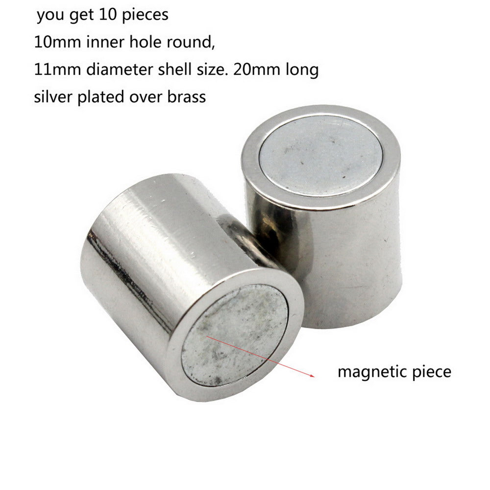 shapesbyX-3 Pieces 10mm Round Magnetic Clasps Opening Bracelet Jewelry Making End