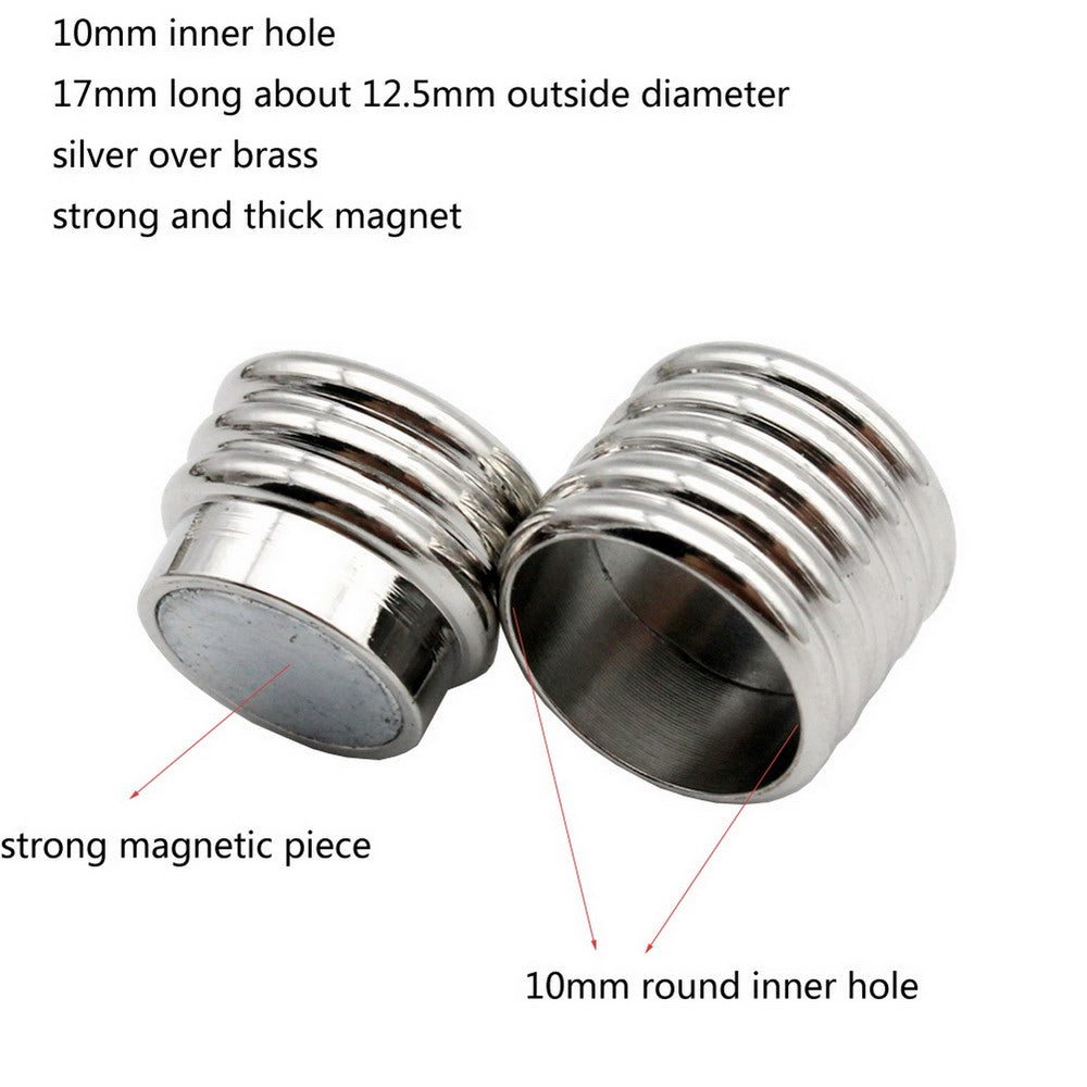 shapesbyX-3 Pieces 10mm Round Magnetic Clasps Opening Bracelet Jewelry Making End Caterpillars Shape