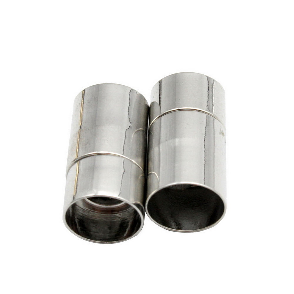 shapesbyX-3 Pieces 10mm Round Magnetic Clasps Opening Bracelet Jewelry Making End Silver
