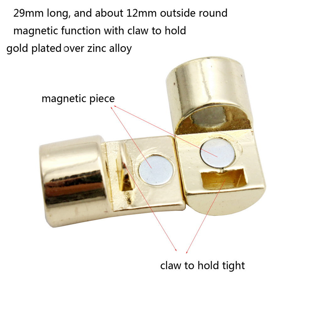 Magnetic Clasps and Closure for Bracelet Making 10mm Round Hole Silver Curved Buckle