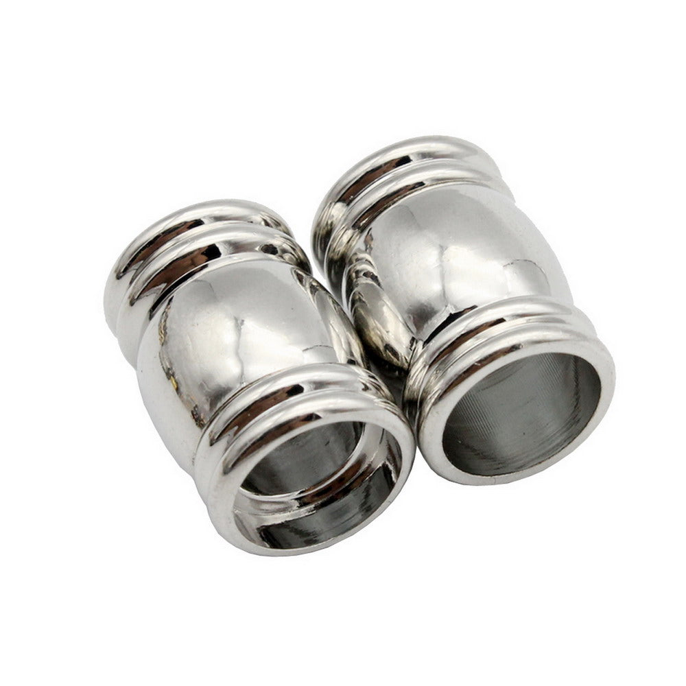 ShapesbyX-Magnetic Clasps and Closure for Bracelet Making 10mm Round Hole Silver Barrel