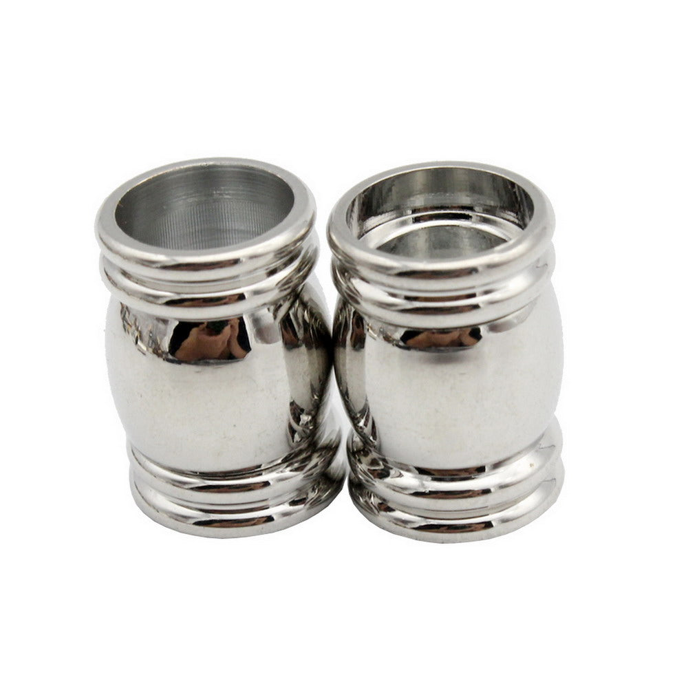 ShapesbyX-Magnetic Clasps and Closure for Bracelet Making 10mm Round Hole Silver Barrel