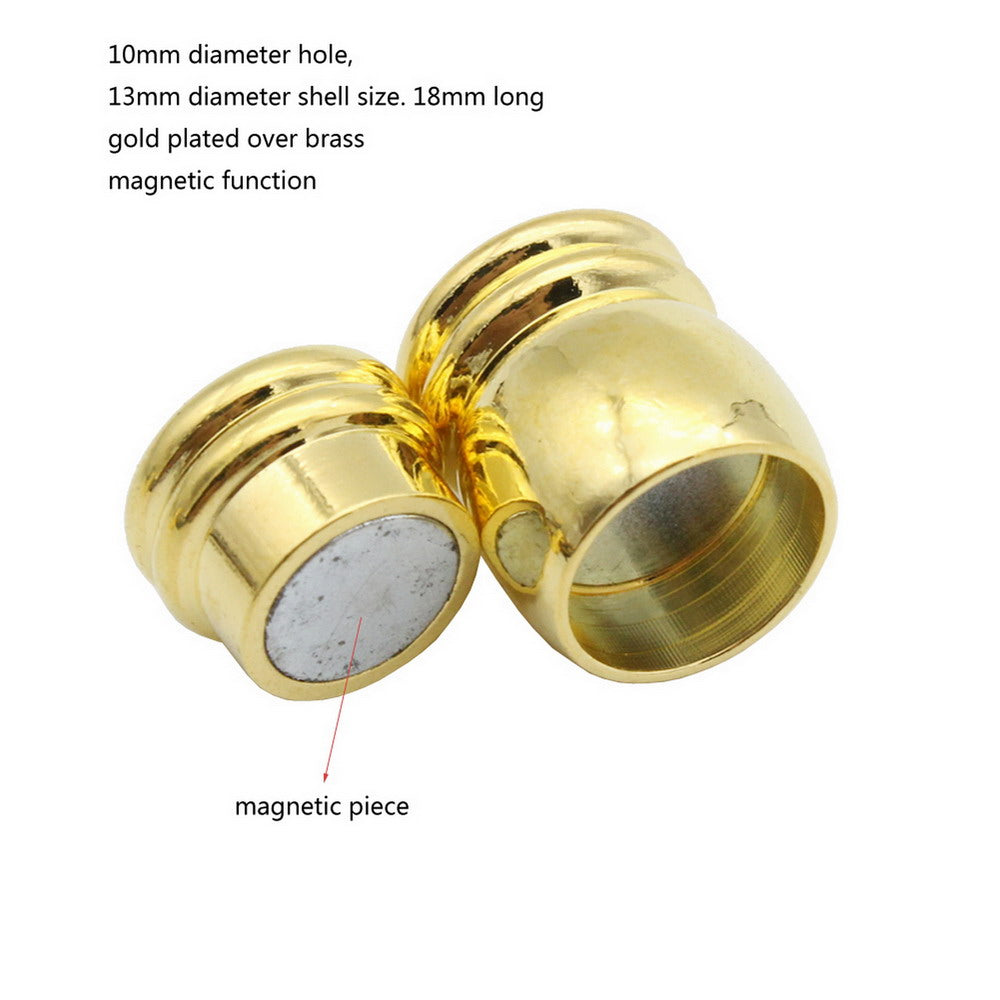 ShapesbyX-Magnetic Clasps and Closure for Bracelet Making 10mm Round Hole Silver Barrel