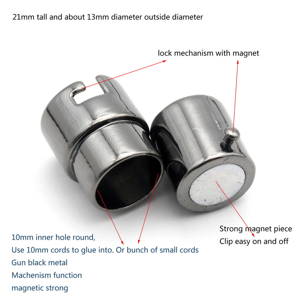 shapesbyX-3 Pieces 10mm Round Magnetic Clasps Opening Bracelet Jewelry Making End Mechanism Lock