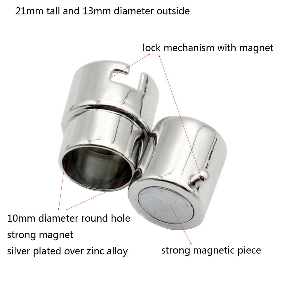 shapesbyX-3 Pieces 10mm Round Magnetic Clasps Opening Bracelet Jewelry Making End Mechanism Lock