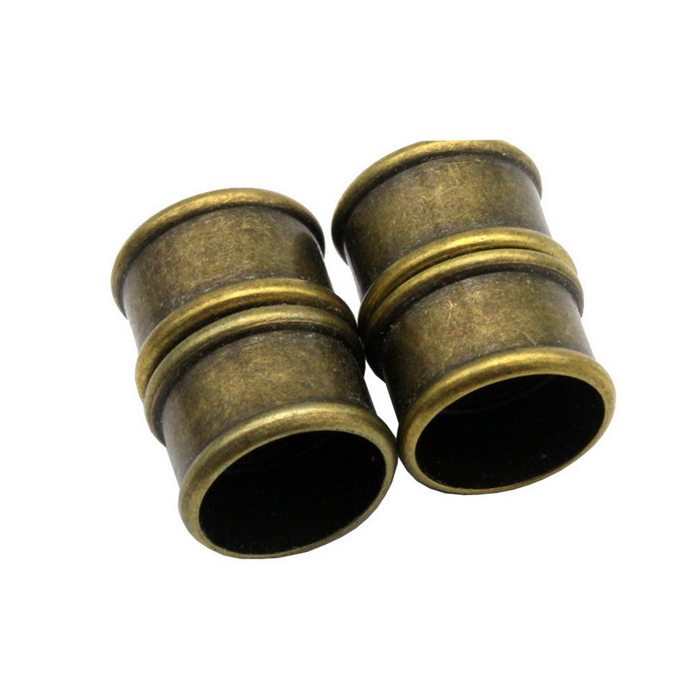 shapesbyX-3 Pieces 12mm Inner Hole Magnetic Clip Clasps Cylinder Jewelry Making End Barrel Shape