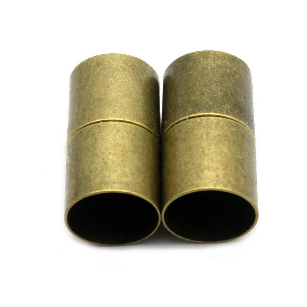 shapesbyX-3 Pieces 12mm Inner Hole Magnetic Clip Clasps Cylinder Jewelry Making End