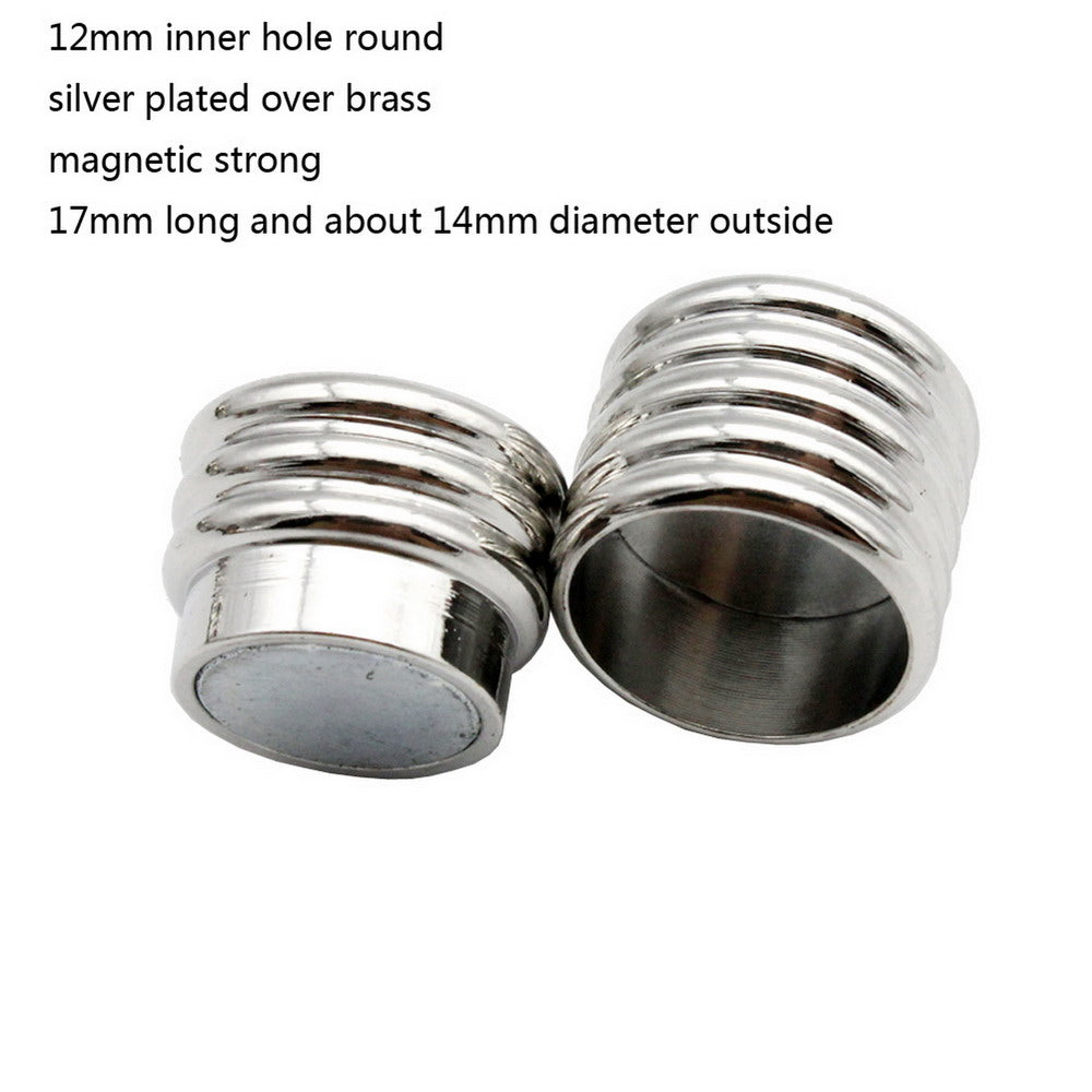 shapesbyX-3 Pieces 12mm Round Hole Magnetic Clasps Opening Jewelry Making End Carpenterworm Shape
